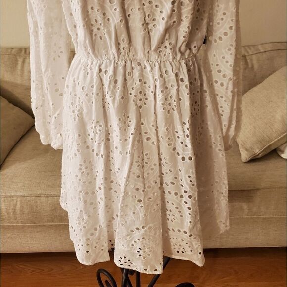 INC Cotton Keyhole Eyelet Dress - Picture 4 of 12
